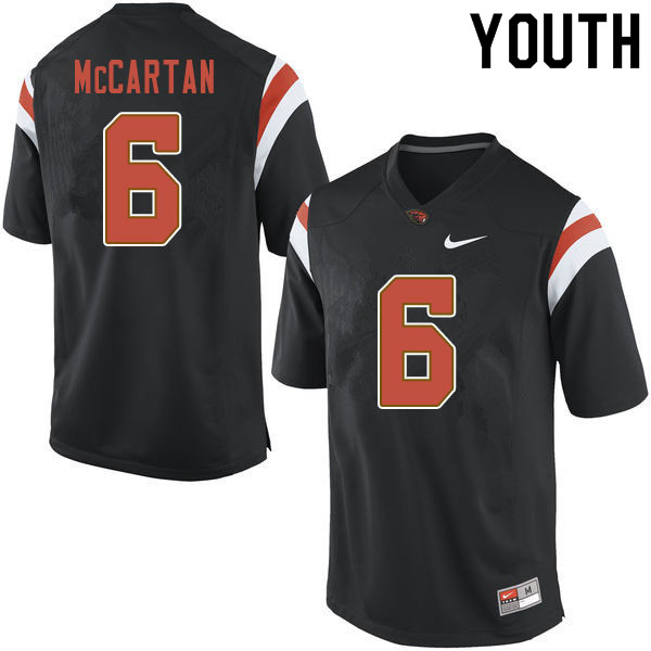 Youth #6 John McCartan Oregon State Beavers College Football Jerseys Sale-Black - Click Image to Close